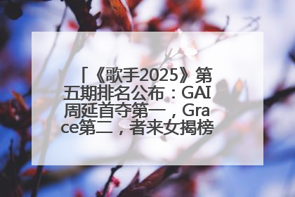 《歌手2025》第五期排名公布：GAI周延首夺第一，Grace第二，者来女揭榜成功，卫兰被淘汰