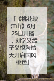 《桃花映江山》6月25日开播，刘学义孟子义恨海情天开启国风桃色