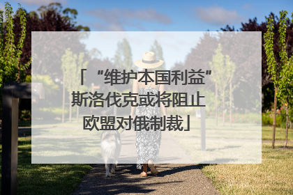 “维护本国利益” 斯洛伐克或将阻止欧盟对俄制裁