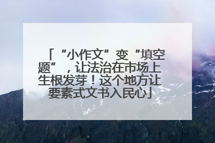 “小作文”变“填空题”，让法治在市场上生根发芽！这个地方让要素式文书入民心