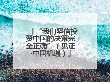 “我们坚信投资中国的决策完全正确”（见证·中国机遇）