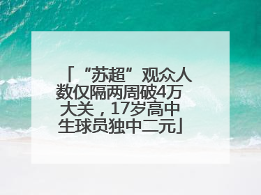 “苏超”观众人数仅隔两周破4万大关，17岁高中生球员独中二元