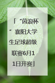 “茵浪杯”襄阳大学生足球超级联赛6月11日开赛
