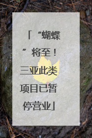 “蝴蝶”将至！三亚此类项目已暂停营业