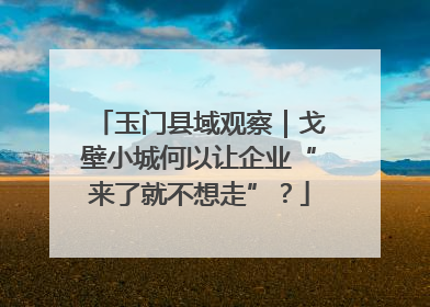 玉门县域观察｜戈壁小城何以让企业“来了就不想走”？