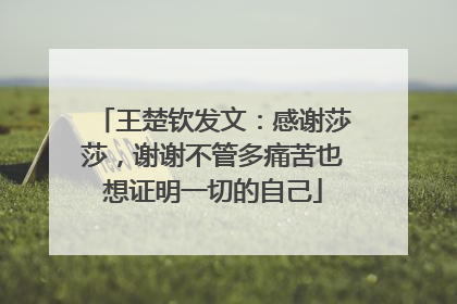 王楚钦发文：感谢莎莎，谢谢不管多痛苦也想证明一切的自己