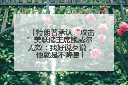 特朗普承认“攻击”美联储主席鲍威尔无效：我好说歹说，他就是不降息