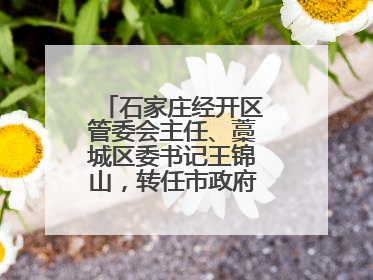 石家庄经开区管委会主任、藁城区委书记王锦山，转任市政府二级巡视员