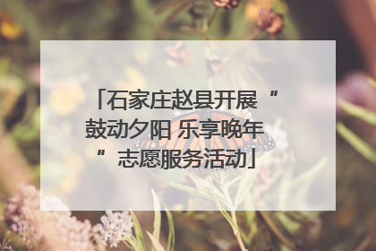 石家庄赵县开展“鼓动夕阳 乐享晚年”志愿服务活动