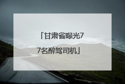 甘肃省曝光77名醉驾司机