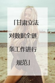 甘肃立法对数据全链条工作进行规范