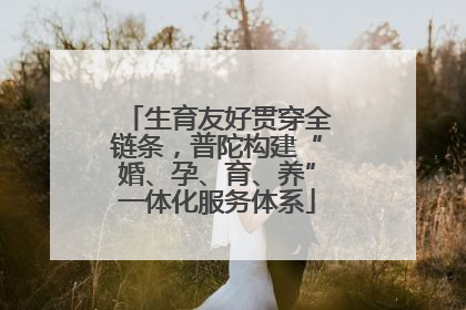 生育友好贯穿全链条，普陀构建“婚、孕、育、养”一体化服务体系