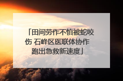 田间劳作不慎被蛇咬伤 石峰区医联体协作跑出急救新速度
