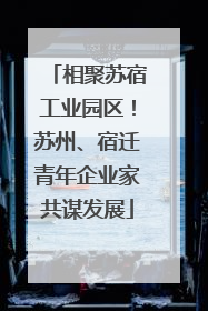 相聚苏宿工业园区！苏州、宿迁青年企业家共谋发展