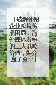 破解外贸企业跨境传播困局：海外媒体发稿的三大战略价值，媒介盒子分享