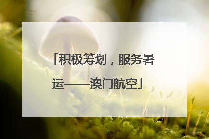 积极筹划，服务暑运——澳门航空