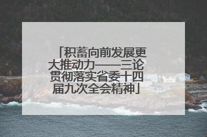 积蓄向前发展更大推动力——三论贯彻落实省委十四届九次全会精神