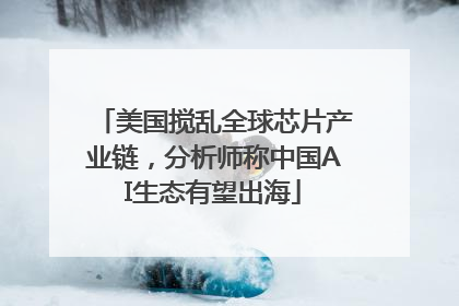 美国搅乱全球芯片产业链，分析师称中国AI生态有望出海