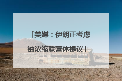 美媒：伊朗正考虑铀浓缩联营体提议