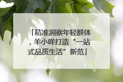 精准洞察年轻群体，羊小咩打造“一站式品质生活”新范