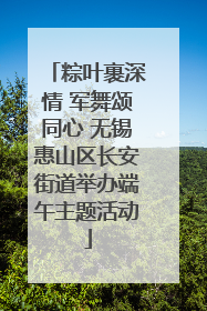粽叶裹深情 军舞颂同心 无锡惠山区长安街道举办端午主题活动