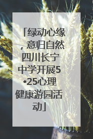 绿动心缘，意归自然 四川长宁中学开展5•25心理健康游园活动