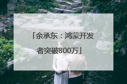 余承东：鸿蒙开发者突破800万