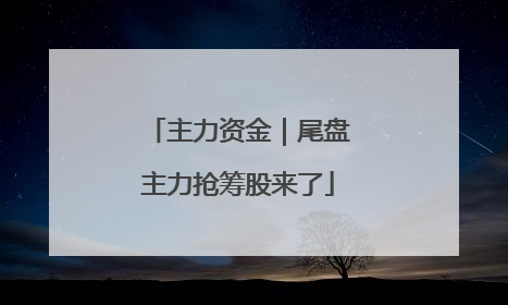 主力资金｜尾盘主力抢筹股来了