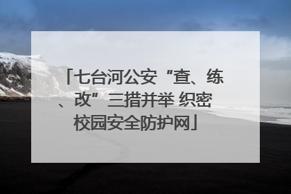七台河公安“查、练、改”三措并举 织密校园安全防护网