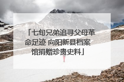 七旬兄弟追寻父母革命足迹 向阳新县档案馆捐赠珍贵史料