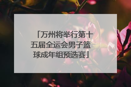 万州将举行第十五届全运会男子篮球成年组预选赛