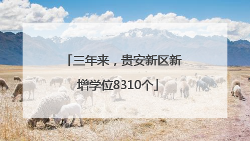 三年来，贵安新区新增学位8310个