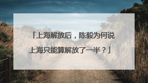 上海解放后，陈毅为何说上海只能算解放了一半？