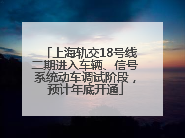 上海轨交18号线二期进入车辆、信号系统动车调试阶段，预计年底开通