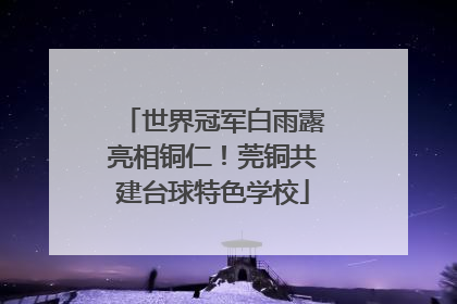 世界冠军白雨露亮相铜仁！莞铜共建台球特色学校