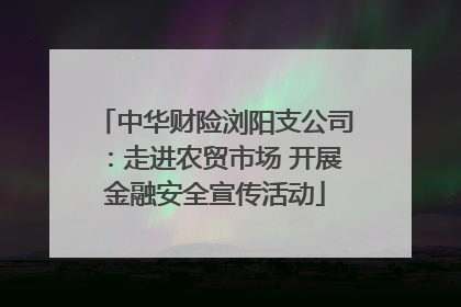 中华财险浏阳支公司：走进农贸市场 开展金融安全宣传活动