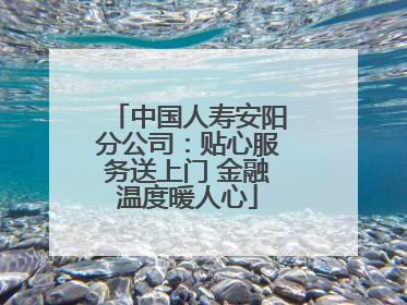 中国人寿安阳分公司：贴心服务送上门 金融温度暖人心