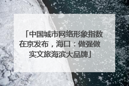 中国城市网络形象指数在京发布，海口：做强做实文旅海滨大品牌