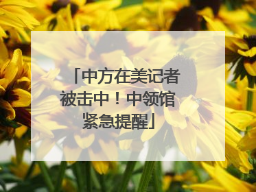 中方在美记者被击中！中领馆紧急提醒
