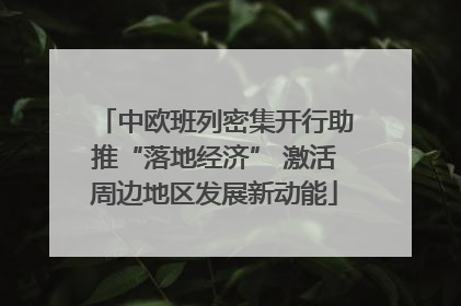 中欧班列密集开行助推“落地经济” 激活周边地区发展新动能