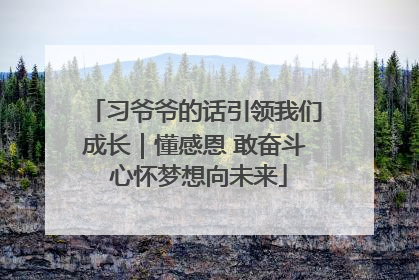 习爷爷的话引领我们成长｜懂感恩 敢奋斗 心怀梦想向未来