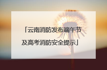云南消防发布端午节及高考消防安全提示