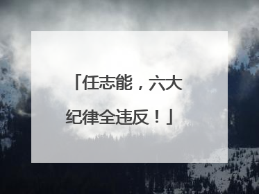 任志能，六大纪律全违反！