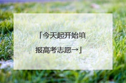 今天起开始填报高考志愿→