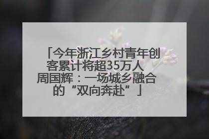 今年浙江乡村青年创客累计将超35万人 周国辉：一场城乡融合的“双向奔赴”