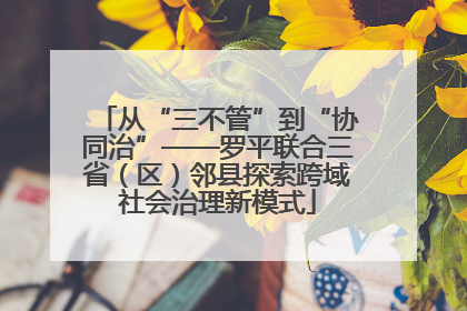 从“三不管”到“协同治”——罗平联合三省（区）邻县探索跨域社会治理新模式