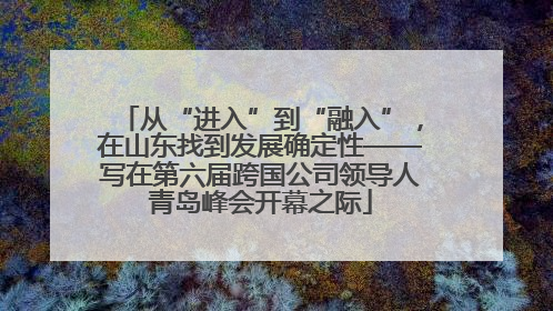 从“进入”到“融入”，在山东找到发展确定性——写在第六届跨国公司领导人青岛峰会开幕之际