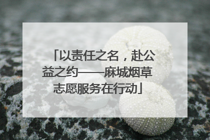 以责任之名，赴公益之约——麻城烟草志愿服务在行动