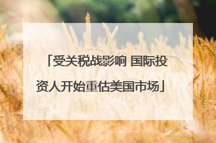 受关税战影响 国际投资人开始重估美国市场