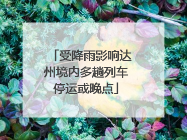 受降雨影响达州境内多趟列车停运或晚点